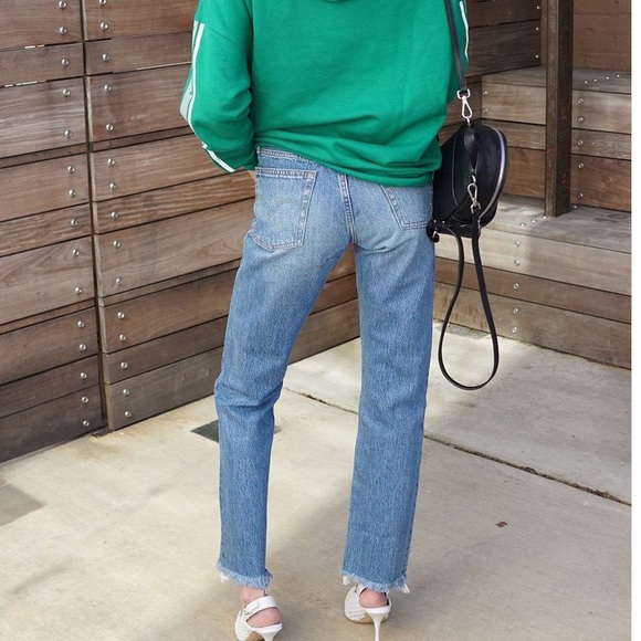 Levi’s 501’s Raw Hem Denim Jeans High Rise NWT - Picture 2 of 10